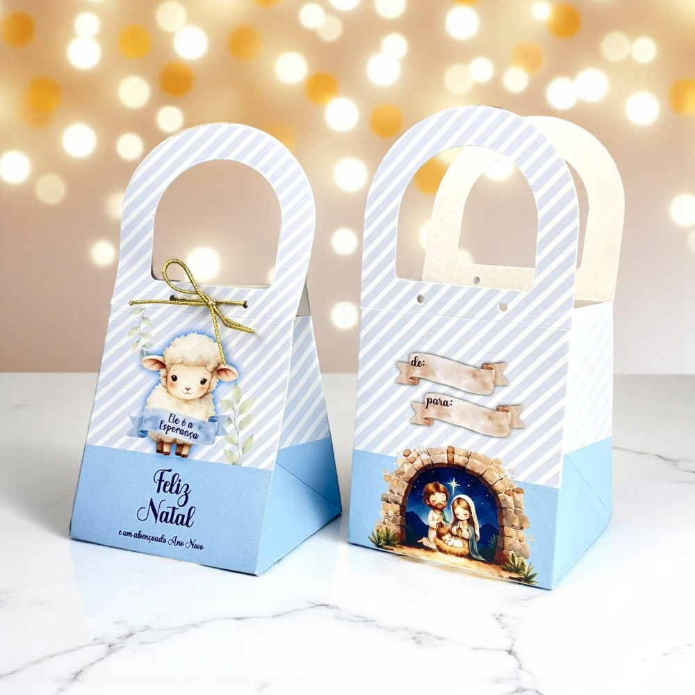 10 Mini Sacolinhas - Coleção Cristã - Cordeiro - Natal 2025