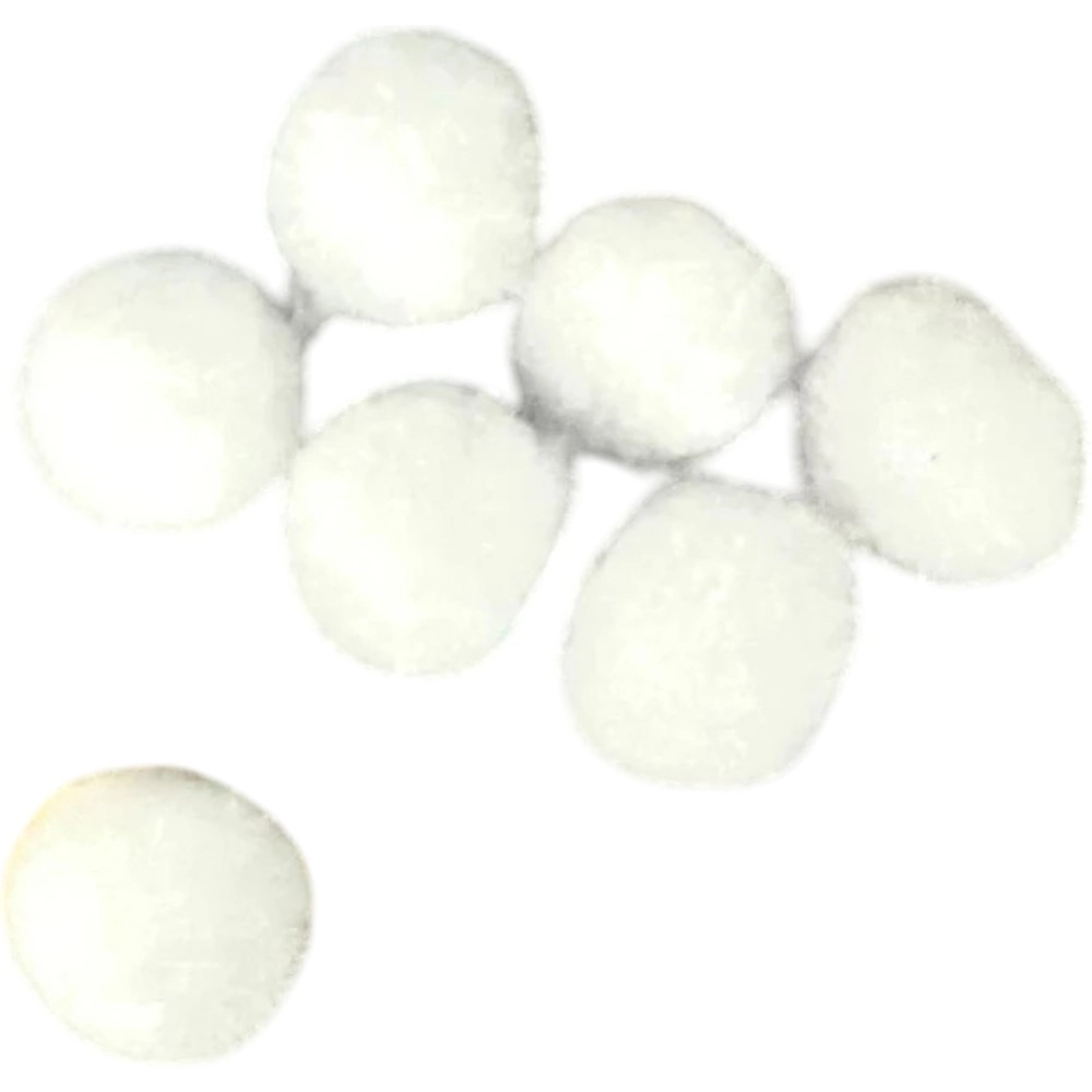 10 Pompons para decoração - Branco - 15mm
