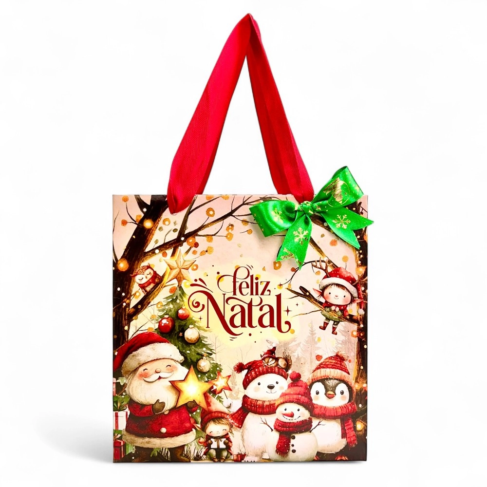 10 Sacolas 18x14 - Coleção Vila do Noel - Natal 2025