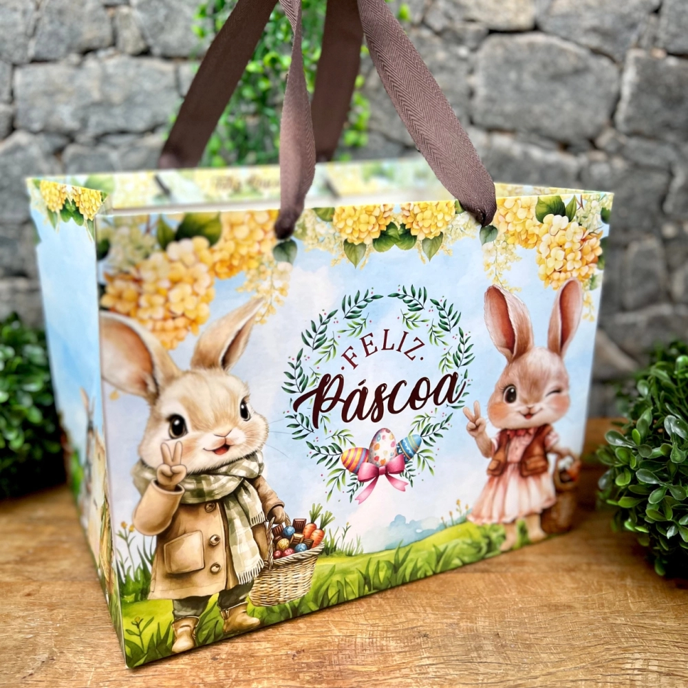 10 Sacolas 18x26 - Coleção Páscoa da Positividade