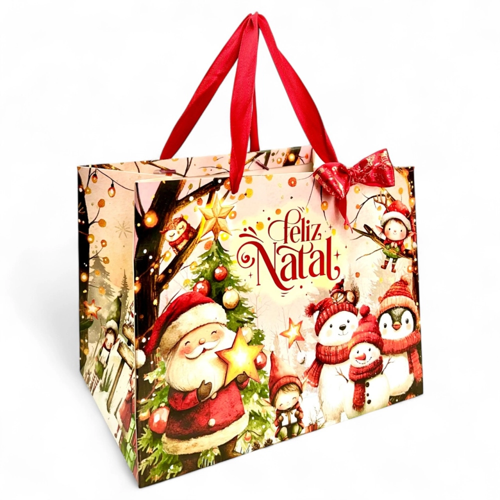 10 Sacolas 18x26 - Coleção Vila do Noel