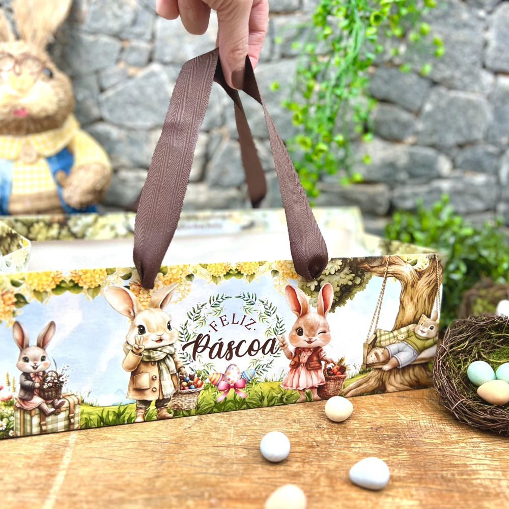 10 Sacolas 30x15 - Coleção Páscoa da Positividade