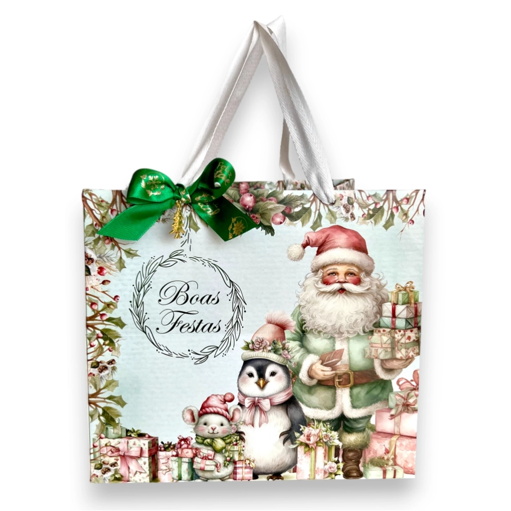 10 Sacolas para Caixa de Panetone - Coleção Natal Fascinante