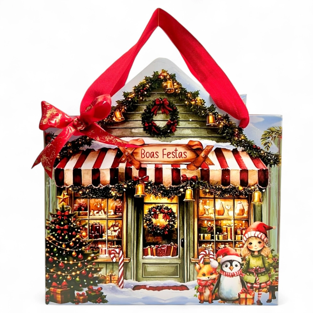 10 Sacolas para Caixa de Panetone - Coleção A Magia do Natal