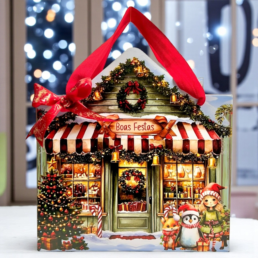 10 Sacolas para Caixa de Panetone - Coleção A Magia do Natal