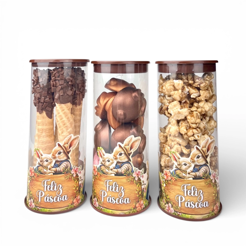 10 tubolatas transparentes - Coleção Páscoa da Colheita