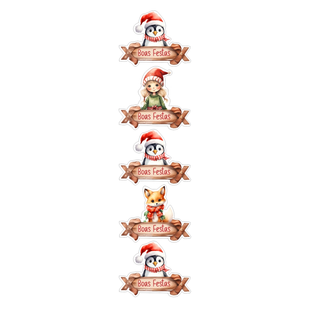 100 Adesivos +/- 4cm - Coleção A Magia do Natal - Natal 2025