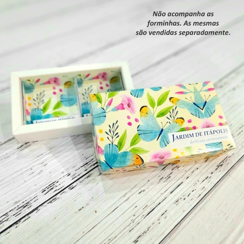 100 Caixas com tampas PERSONALIZADAS para 2 Brownies, Palha Italiana, Pães de Mel ou Cookies