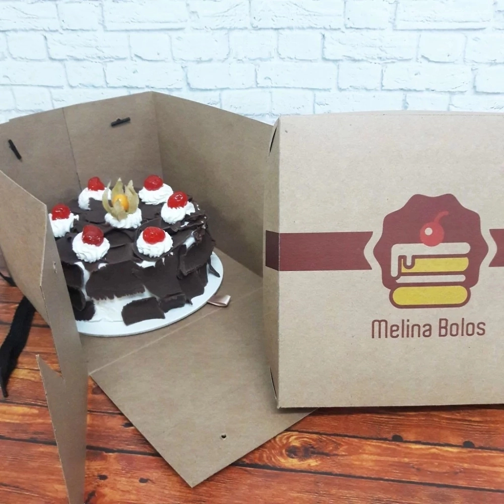 100 Caixas de bolo 22x22x16 com alça e tampa Personalizada