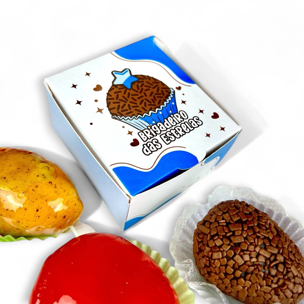 100 Caixas p/ doces Individuais sem visor- MORANGO do AMOR - Personalizada