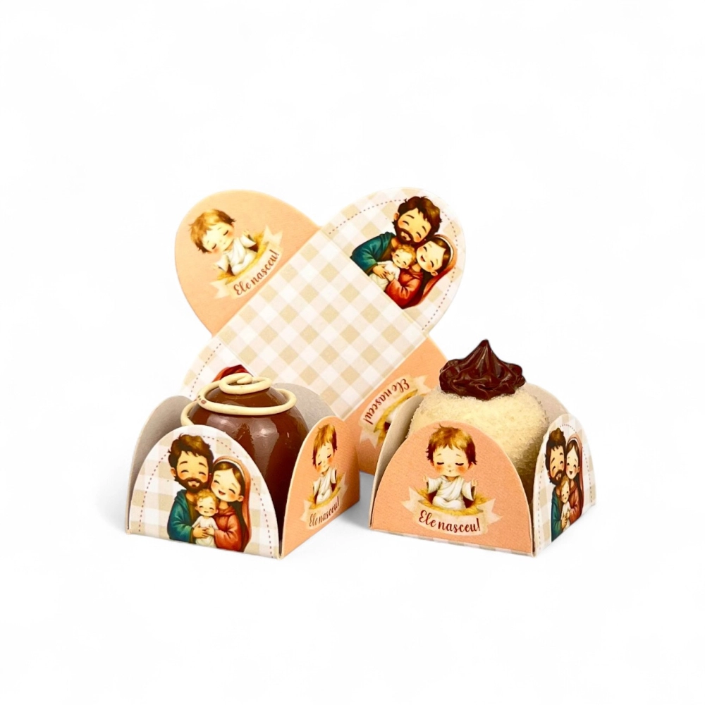 100 Forminhas 4 pétalas - Coleção Cristã - Sagrada Família - Natal 2025