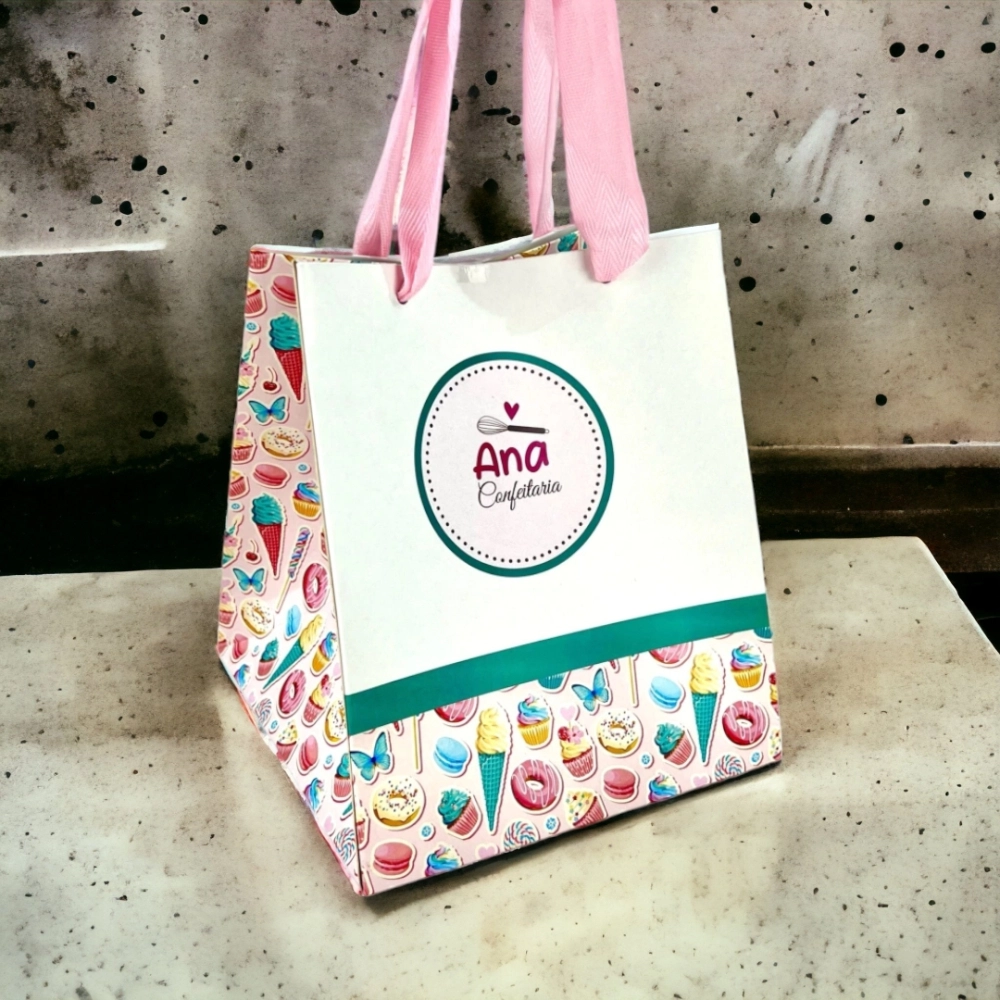 100 Sacolas 15,5x15,5 PERSONALIZADA