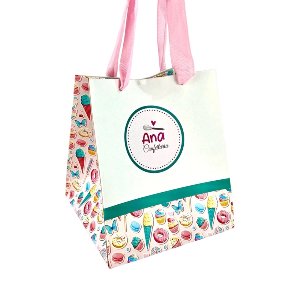 100 Sacolas 15,5x15,5 PERSONALIZADA