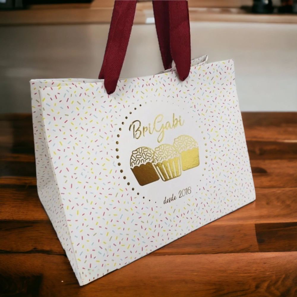 100 Sacolas 18x26x20 Personalizada COM HOT-STAMPING