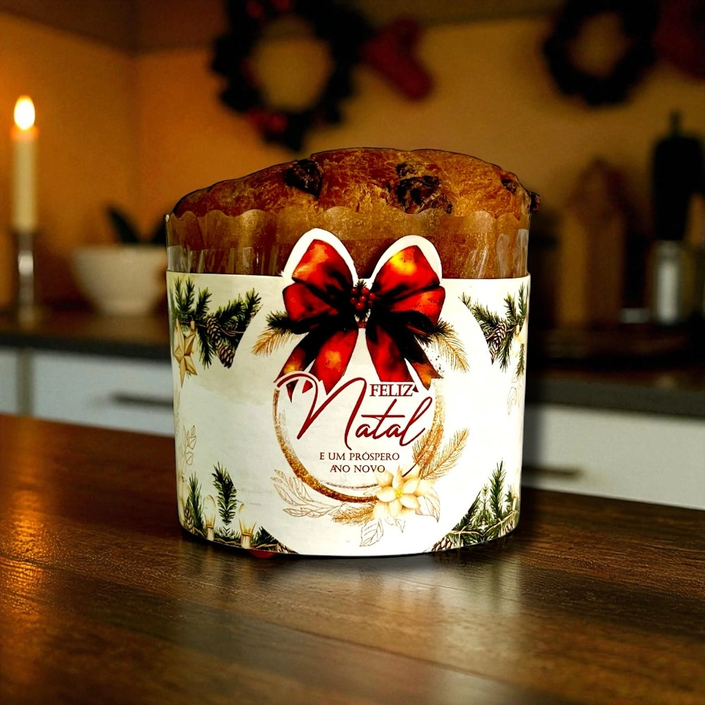 25 Cintas para panetone de 100g - Coleção Natal em Poesia - Natal 2025