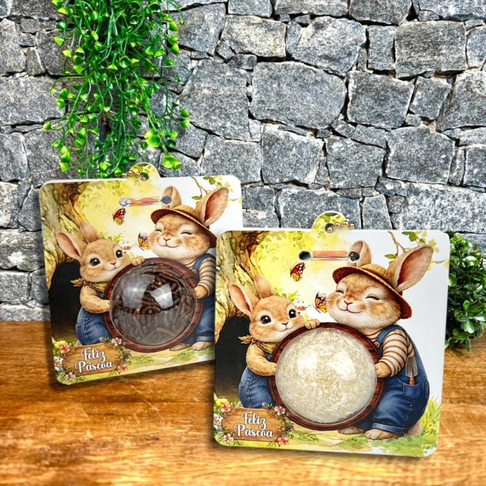 25 Embalagens blister + cinta para 1 brigadeiro - Coleção Páscoa da Colheita