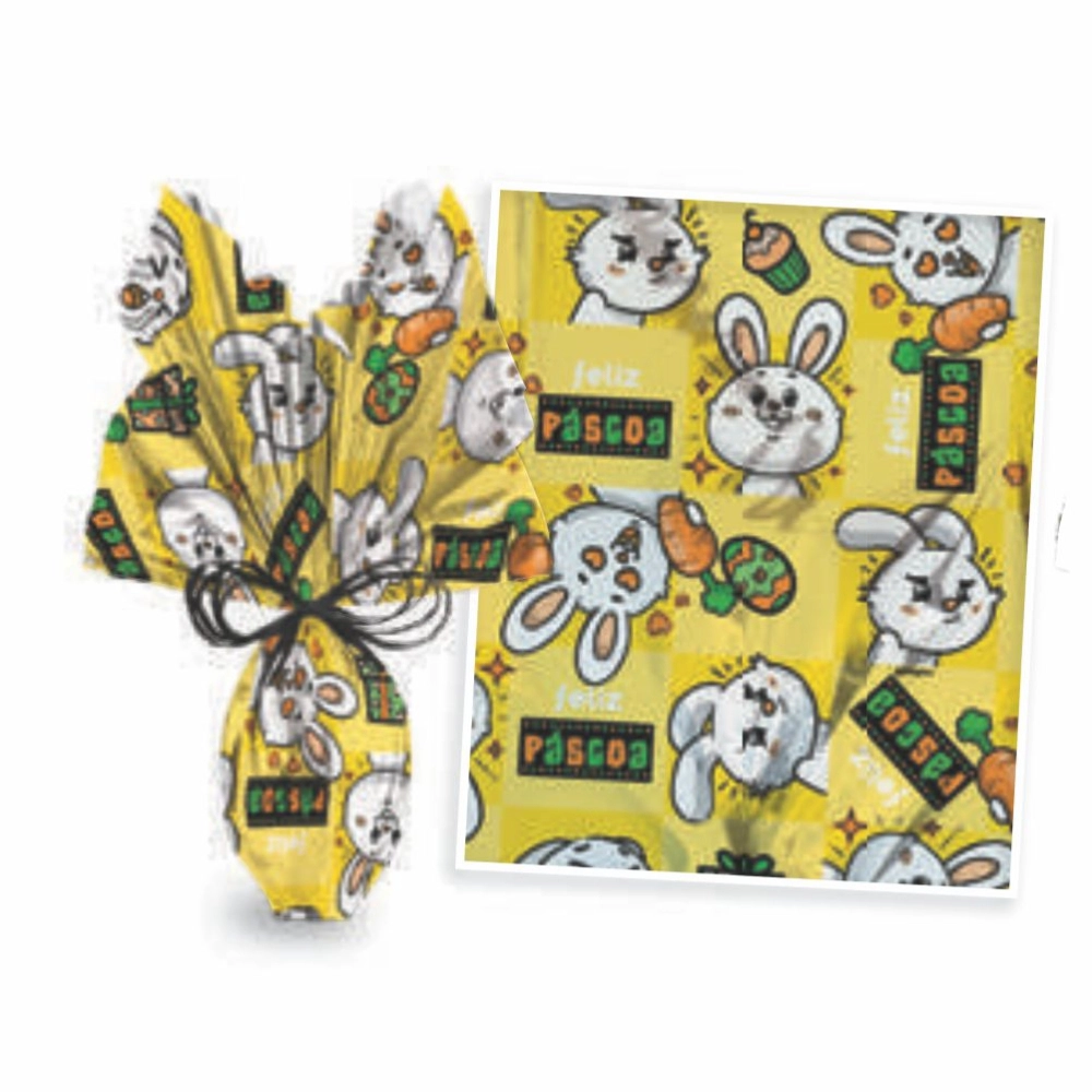 25 Envelopes p/ Ovos de 100g e 150g Fácil Manuseio - Alegria Amarelo