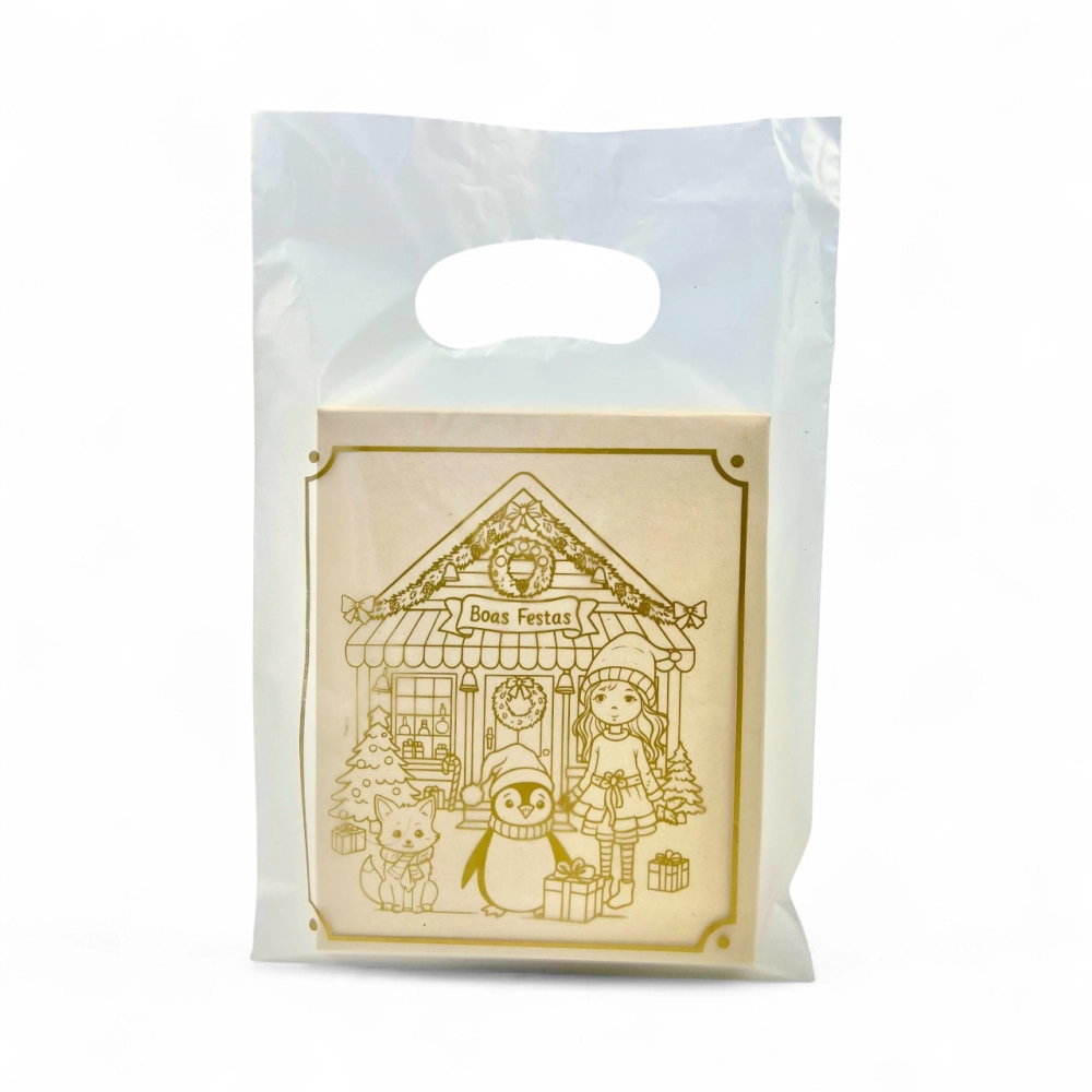 25 Sacolas Plásticas 20x30 - Coleção A Magia do Natal - Natal 2025