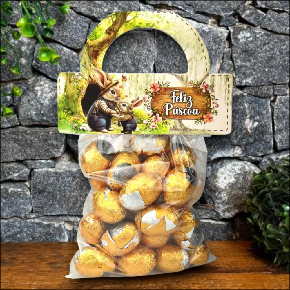 25 Solapas com Saquinhos 10x15 - Coleção  Páscoa da Colheita