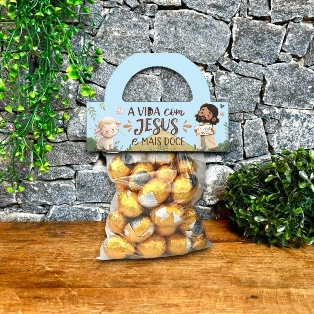 25 Solapas com Saquinhos 10x15 - Cristão - Foi por você