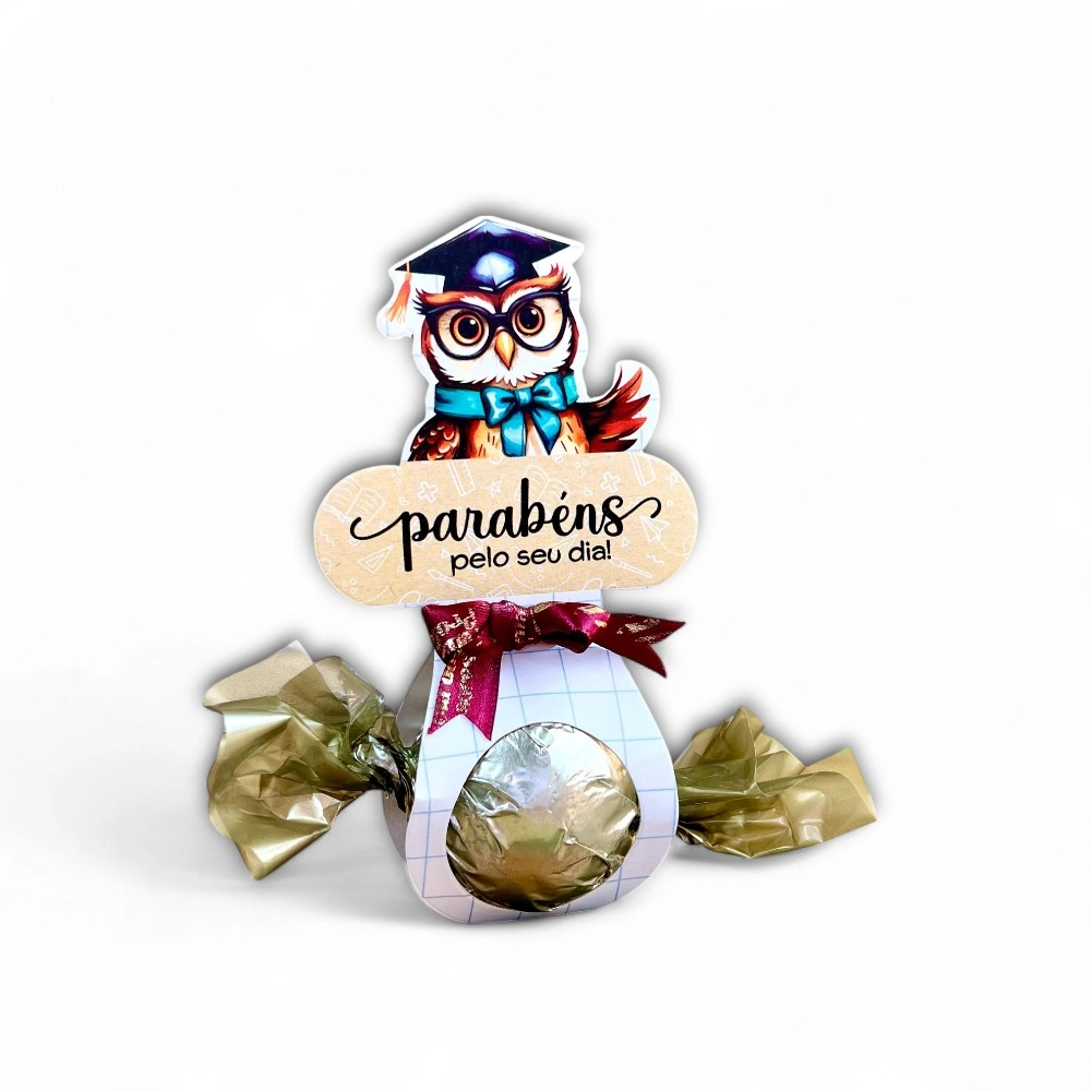 25 Suportes para Trufa - Dia dos Professores - Coleção CORUJAS