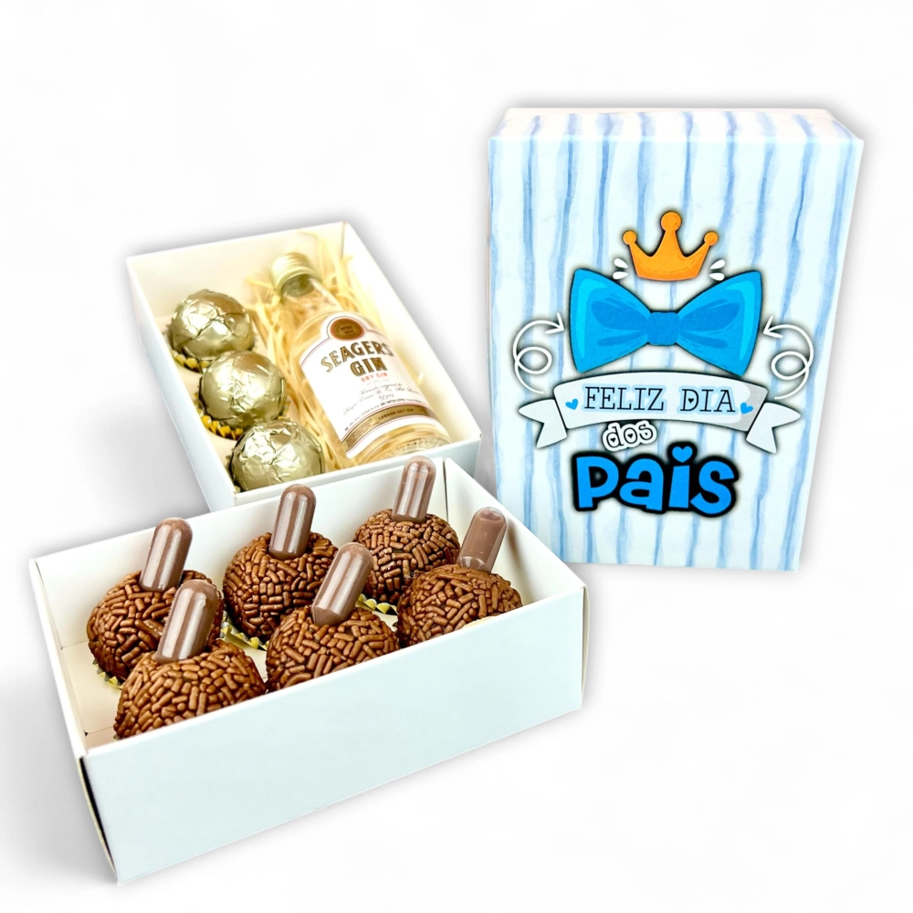 5 Caixas p/ 6 brigadeiros - Querido Papai - Dia dos Pais 2025