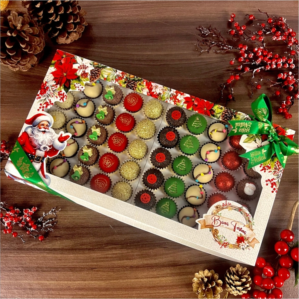 5 Caixas para 50 brigadeiros - Coleção Querido Noel