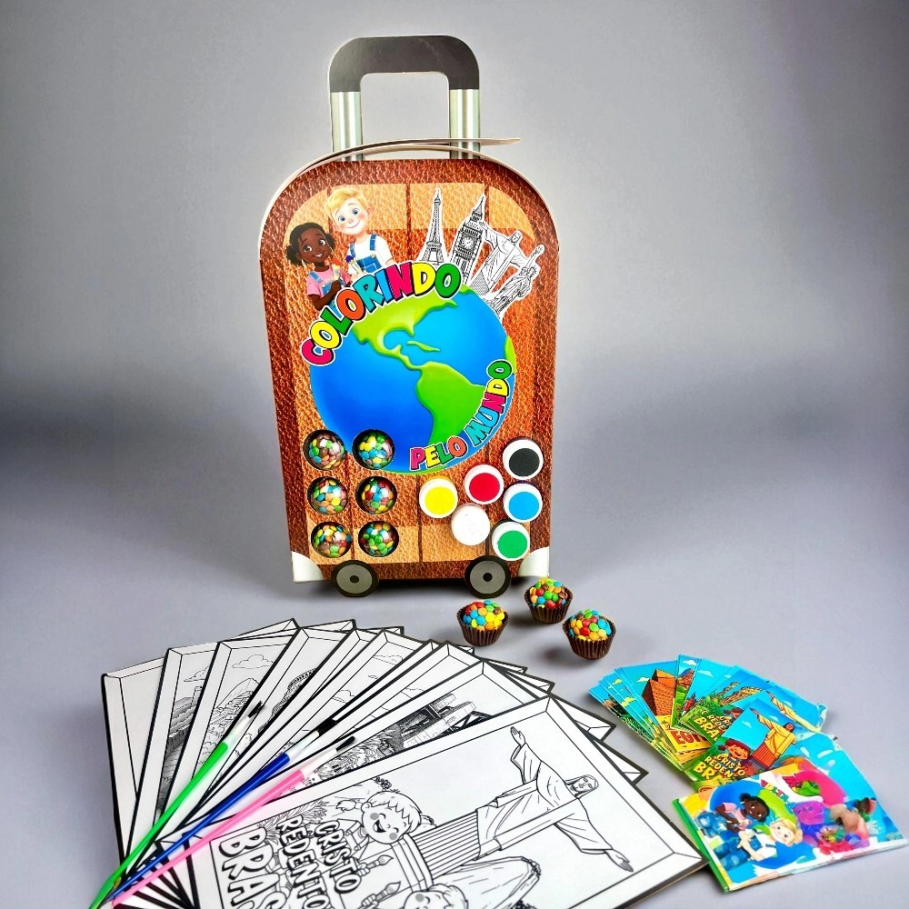 5 Kits - COLORINDO PELO MUNDO - com guache e atividades