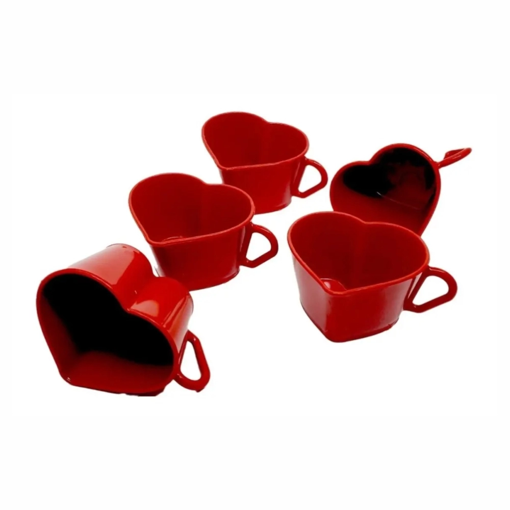 5 Xícaras de Coração ❤ VERMELHA
