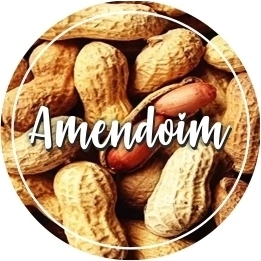 50 Adesivos redondos c/ 2cm - Amendoim