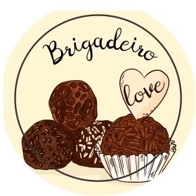 50 Adesivos redondos c/ 2cm - Brigadeiro