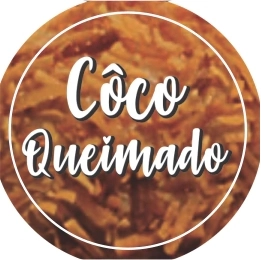 50 Adesivos redondos c/ 2cm - Côco Queimado