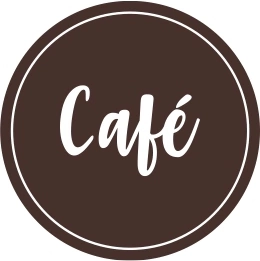 50 Adesivos redondos c/ 2cm - Café