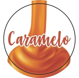 50 Adesivos redondos c/ 2cm - Caramelo