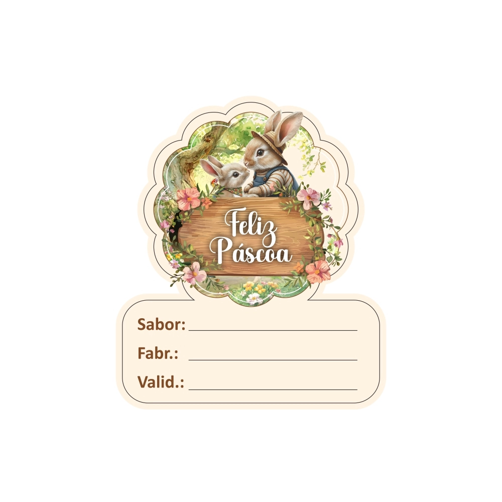 50 Adesivos Sabor/Validade - Coleção Páscoa da Colheita