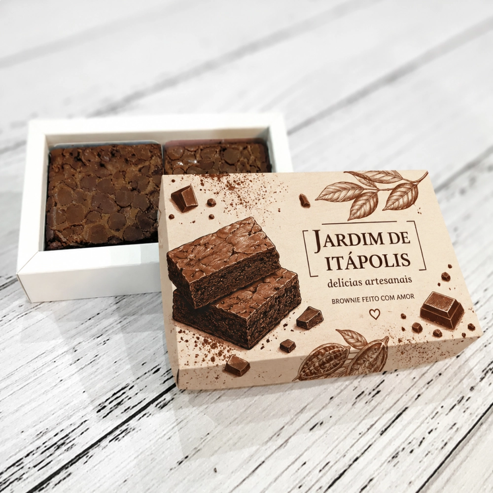 50 Caixas com tampas PERSONALIZADAS para 2 Brownies, Palha Italiana, Pães de Mel ou Cookies