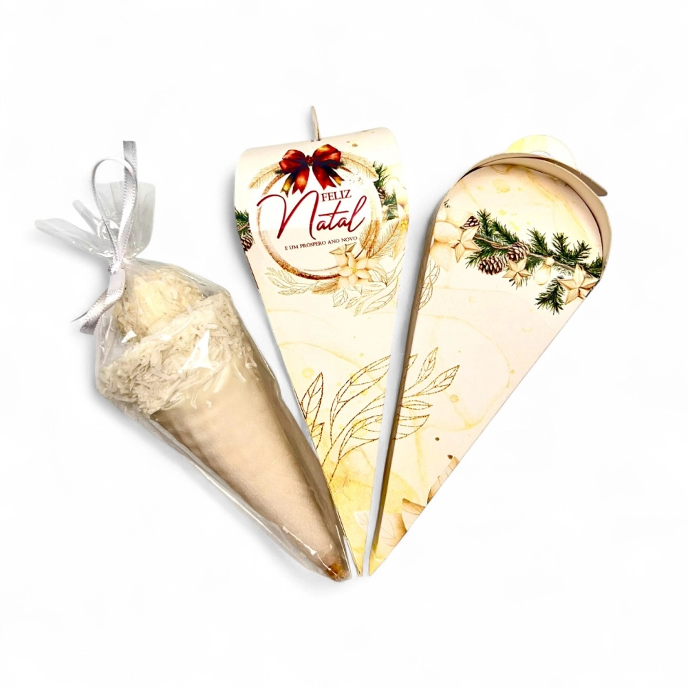 50 Caixas para Cone Trufado - Coleção Natal em poesia -Natal 2025