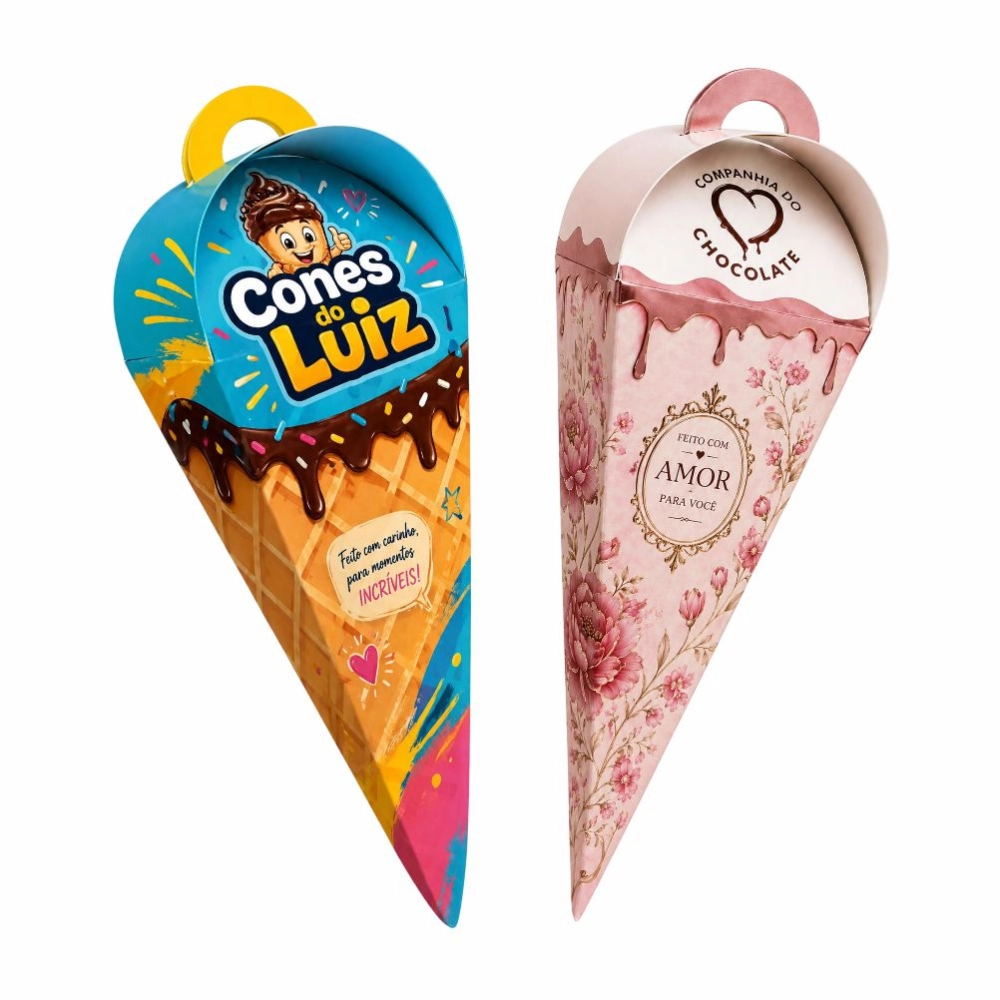 50 Embalagens para Cone Trufado - Personalizada