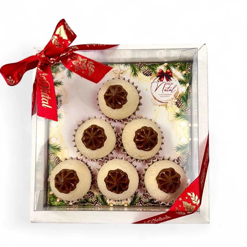 Caixa Árvore (Vitrine)para 6 brigadeiros-Natal em poesia-Natal 2025