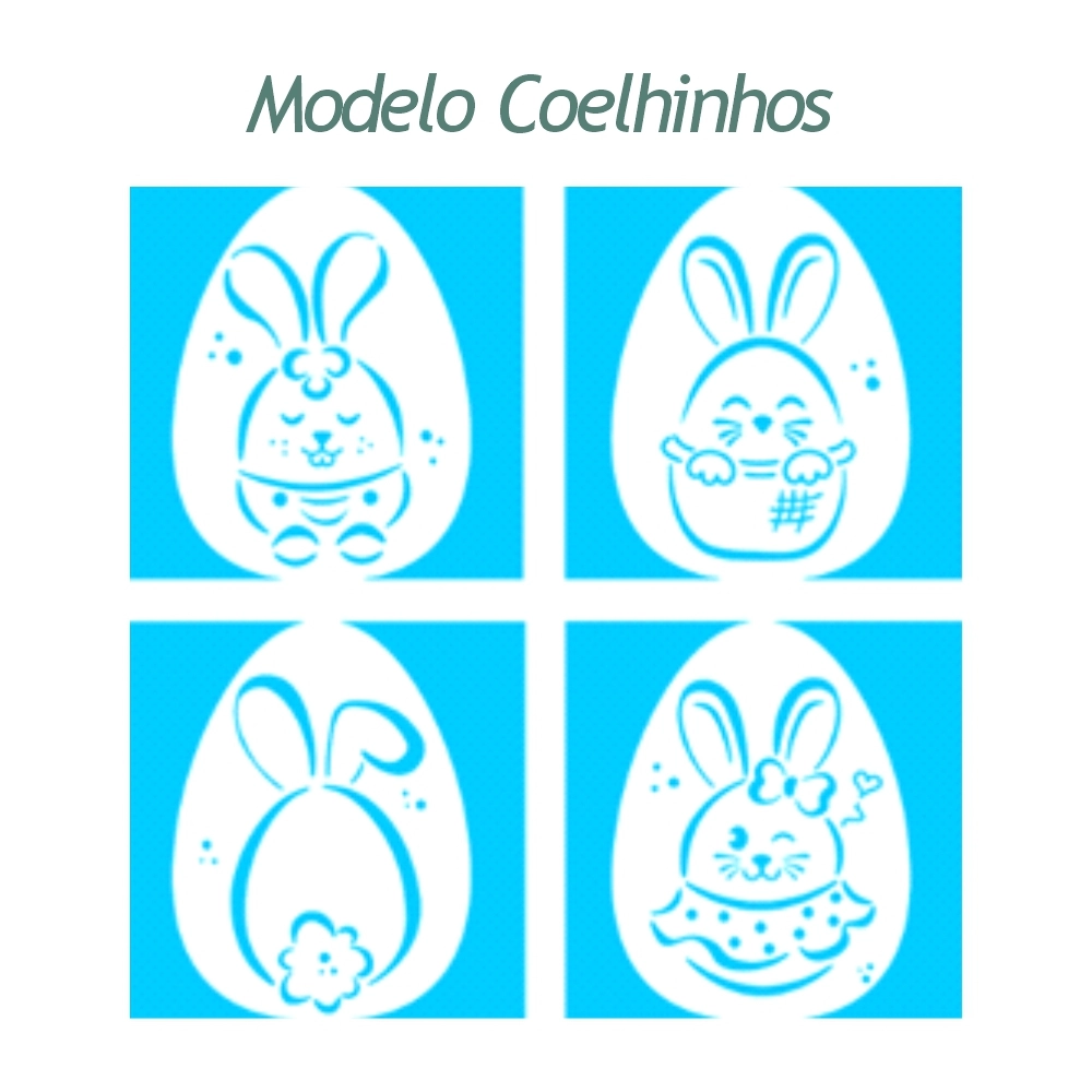 Stencil Páscoa - Modelo Coelhinhos
