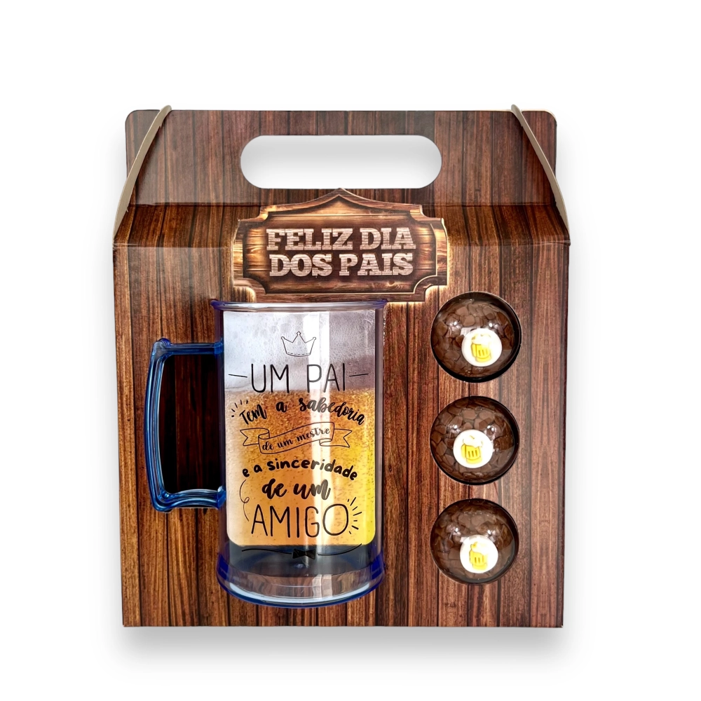 05 Caixas com Caneca + 3 Brigadeiros - Coleção Wood