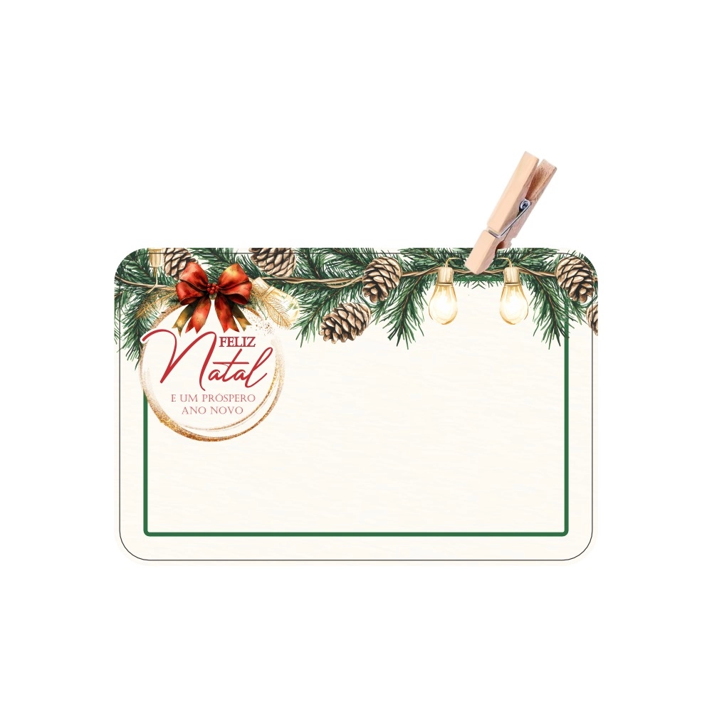 10 Bilhetes Cliente + Mini Prendedor de Madeira - Coleção Natal em Poesia - Natal 2025