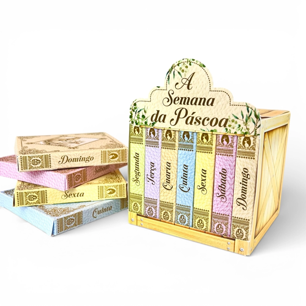 10 Caixas Box c/ 7 livrinhos - A Semana da Páscoa