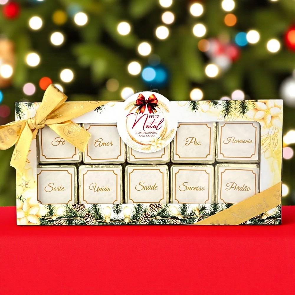 10 Caixas Desejos com 10 chocolates - Coleção Natal em Poesia-Natal 2025