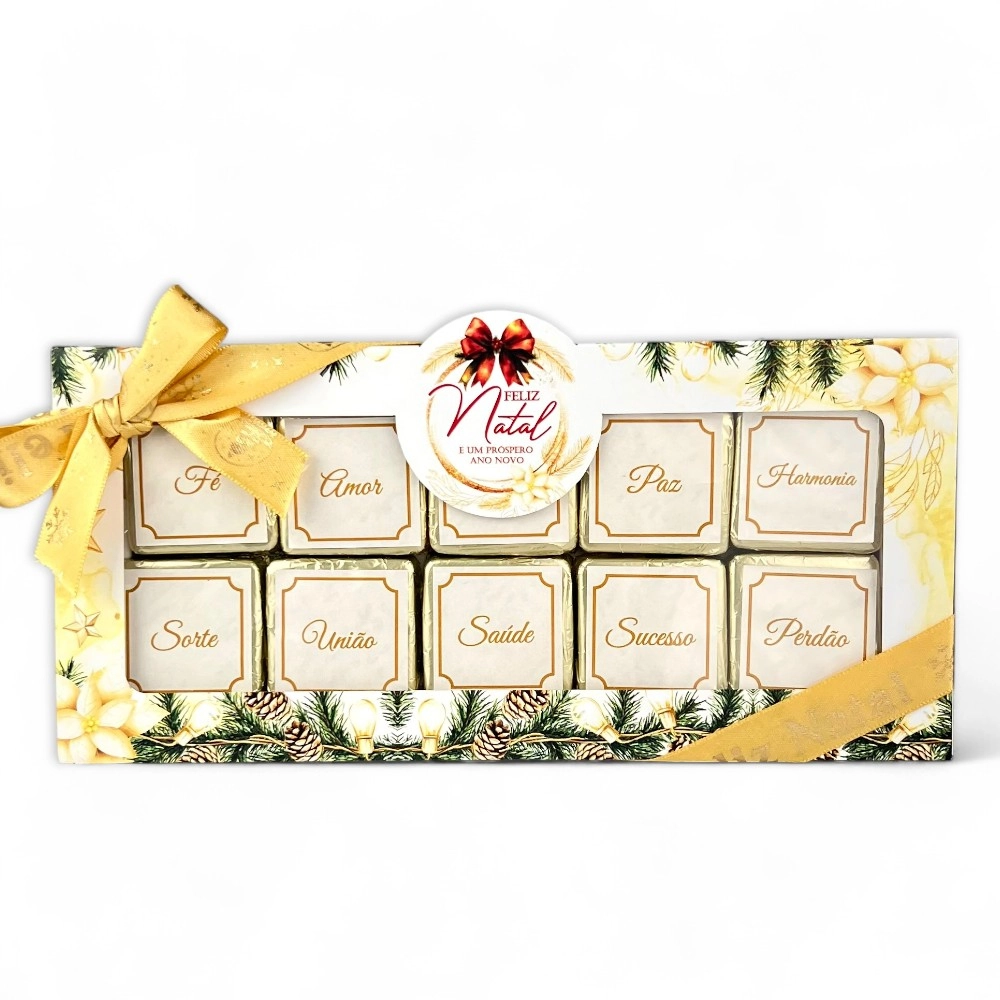 10 Caixas Desejos com 10 chocolates - Coleção Natal em Poesia-Natal 2025