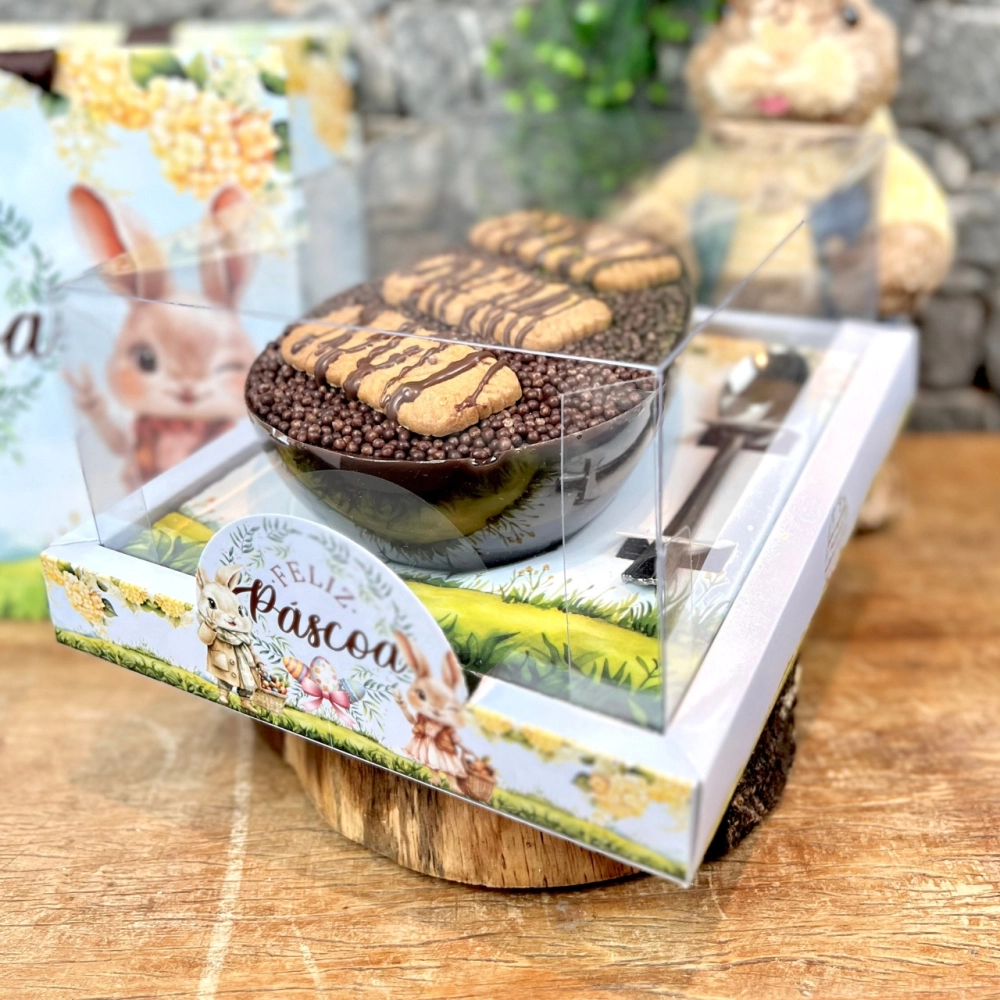 10 Caixas LUXO para 1 Ovo de 250, 350 ou 500g - Coleção Páscoa da Positividade