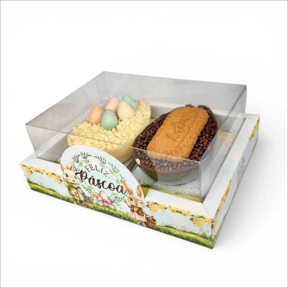 10 Caixas Luxo para 2 Ovos de 100g - Coleção Páscoa da Positividade