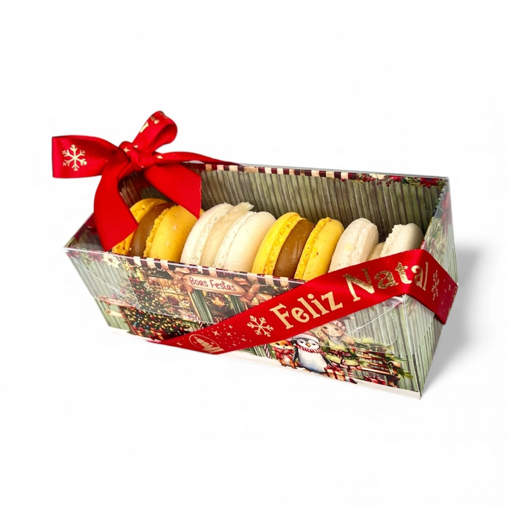 10 Caixas p 5/ macarons - Pequena - Coleção A Magia do Natal-Natal 2025