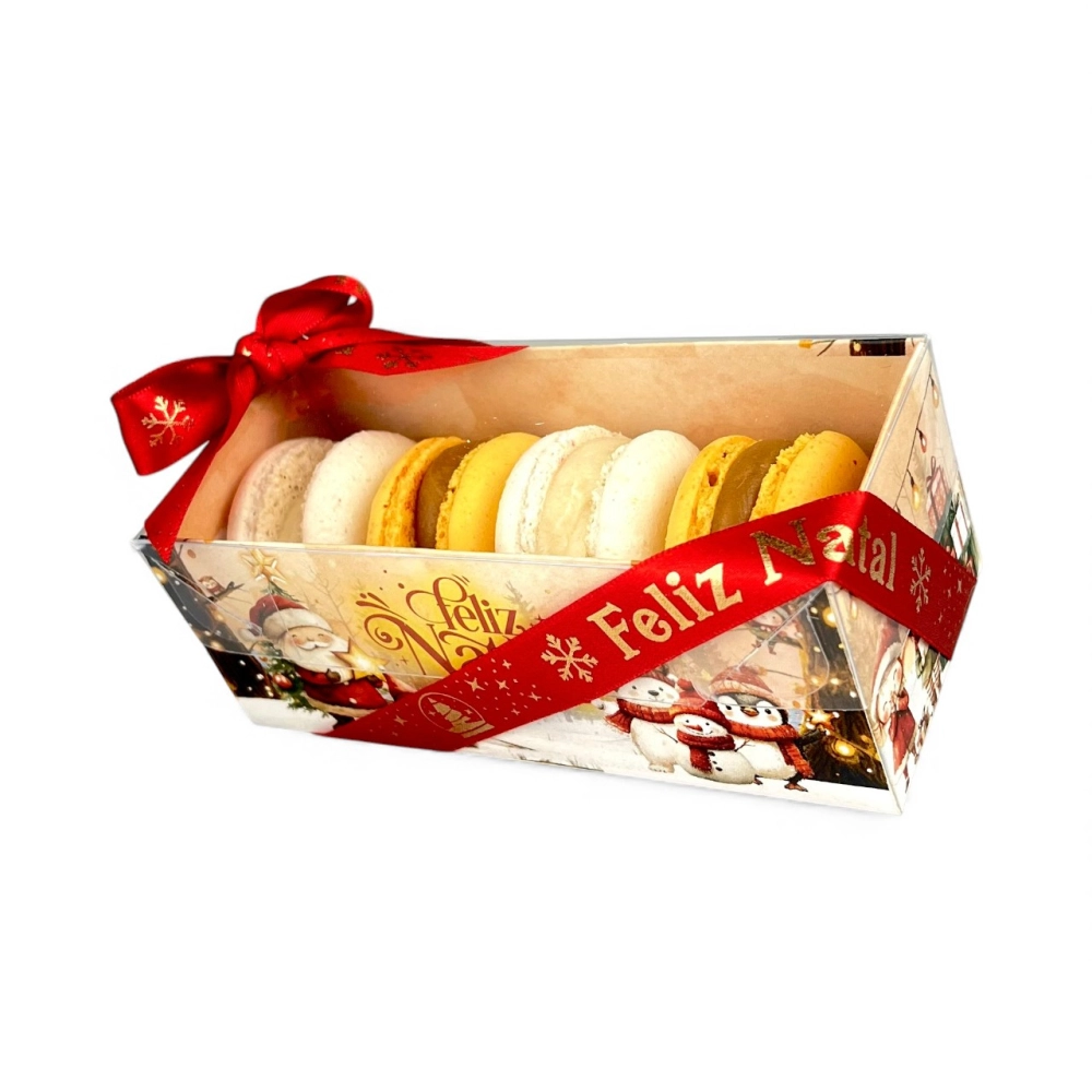 10 Caixas p 5/ macarons - Pequena - Coleção Vila do Noel -Natal 2025
