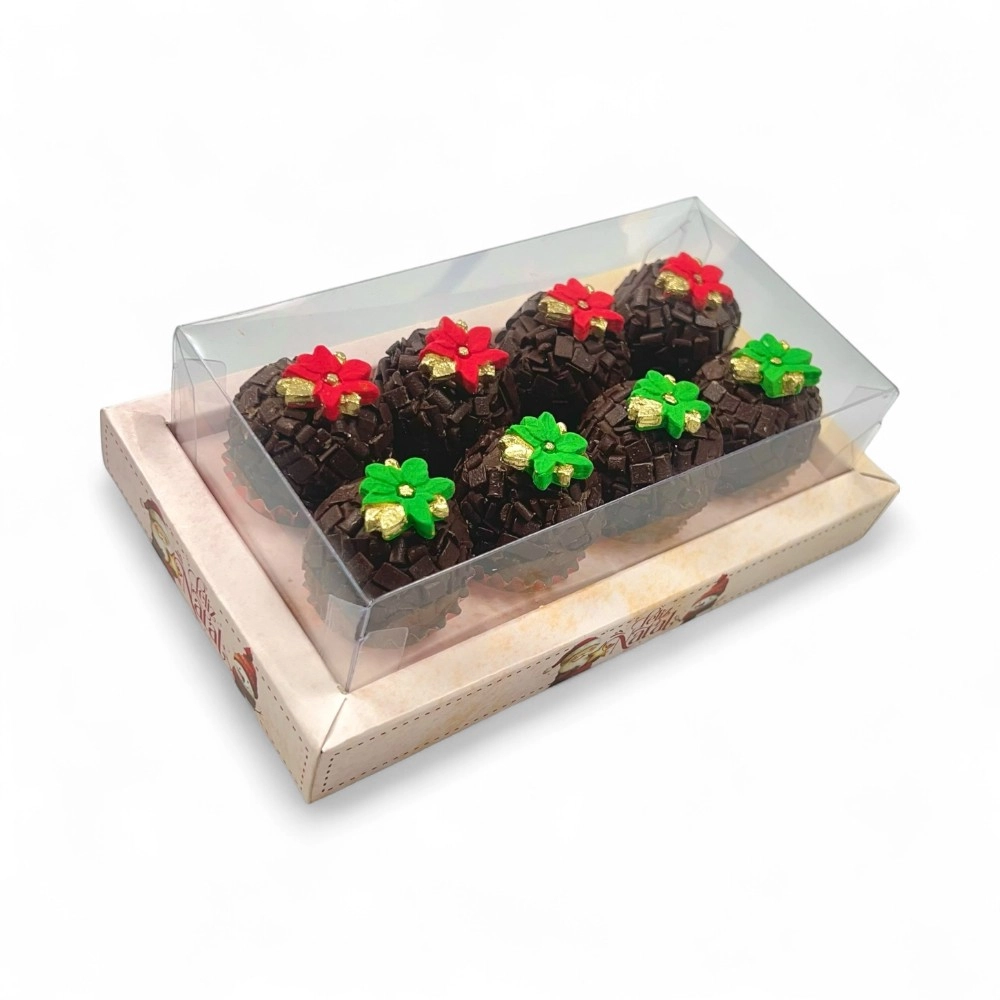 10 caixas p/ 8 brigadeiros - Coleção Vila do Noel - Natal 2025